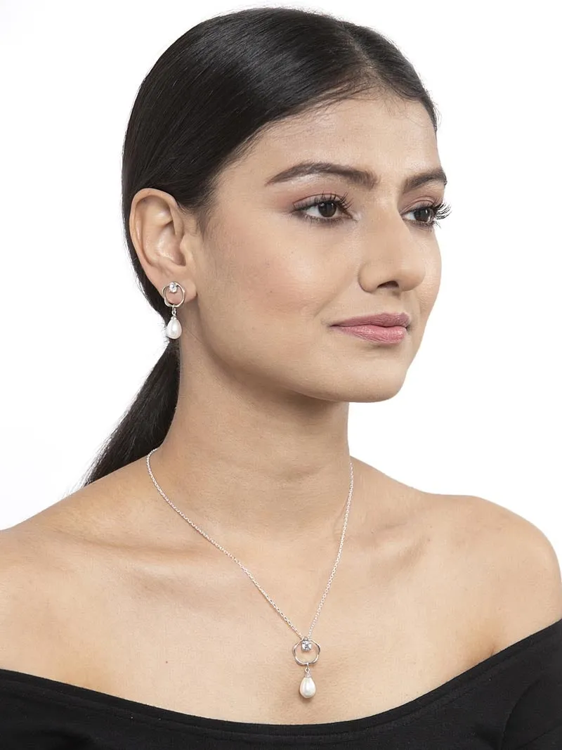 Silver Pearl Sara Jewellery Set
