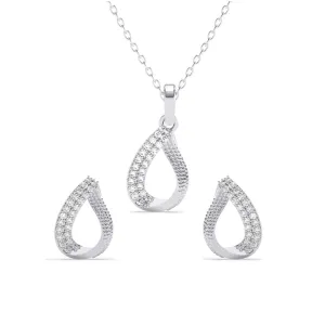 Silver Raindrop Jewellery Set