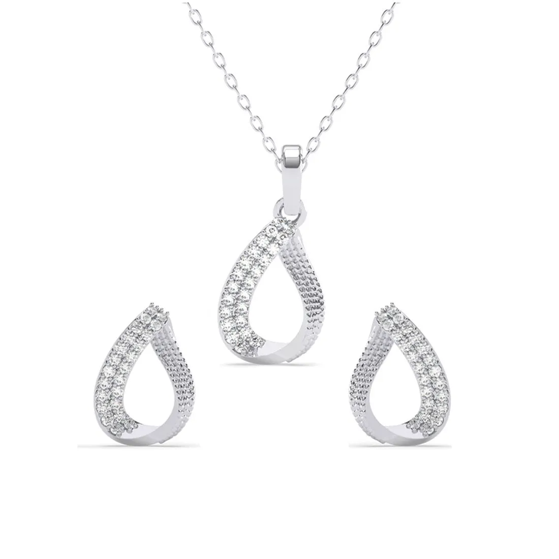 Silver Raindrop Jewellery Set