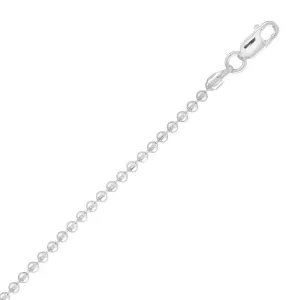 Sterling Silver 2.2mm Bead Chain, 18"