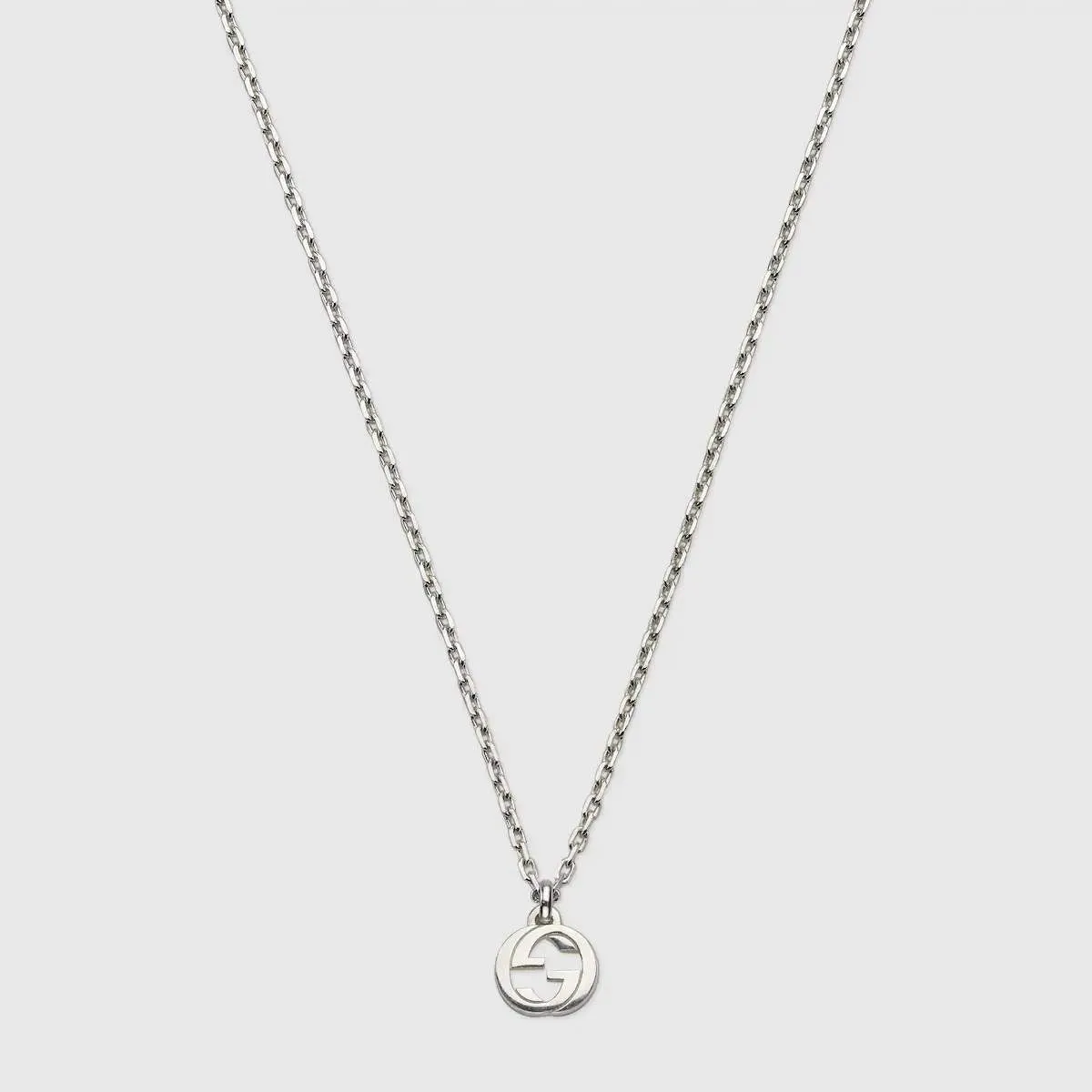 STERLING SILVER GUCCI INTERLOCKING G NECKLACE