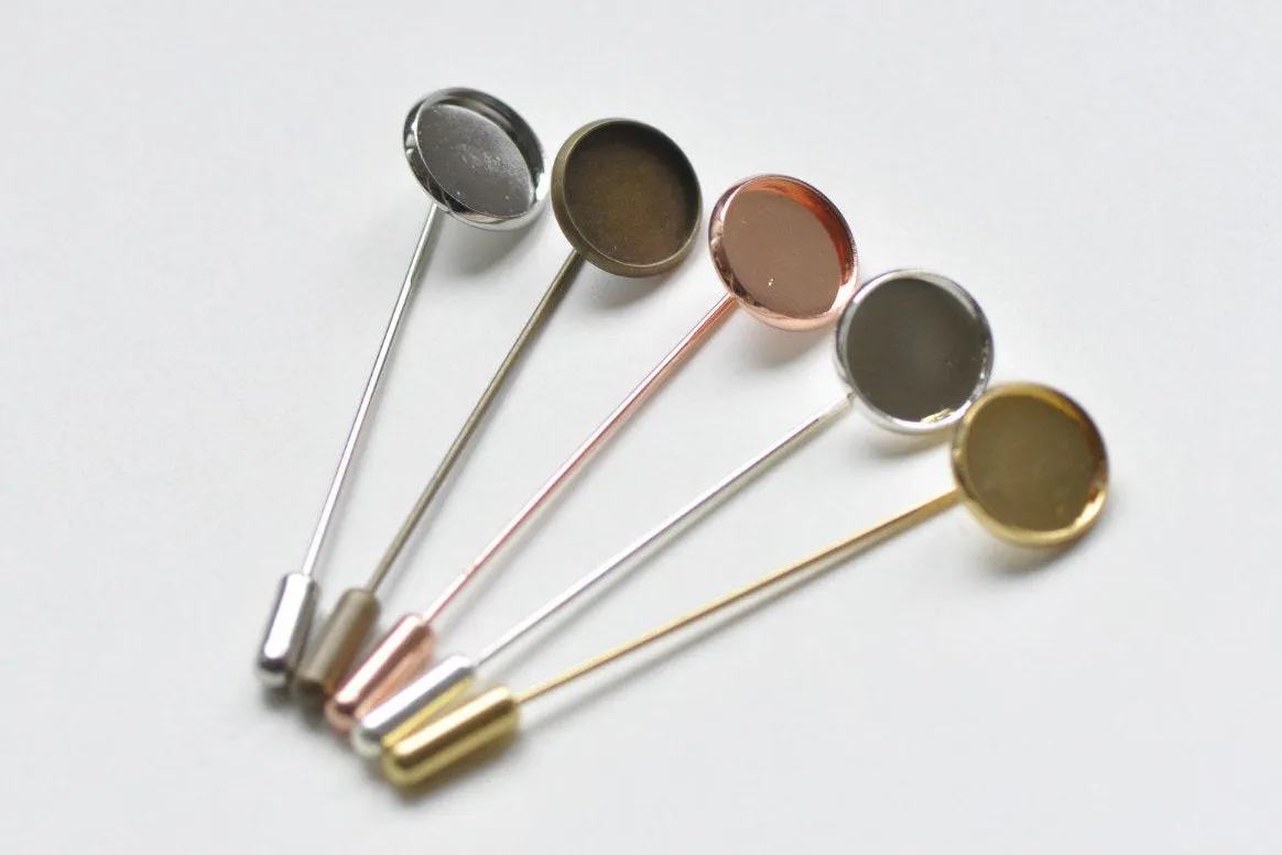 Stick Pin Clutch Brooch 10mm/12mm/14mm/16mm/18mm/20mm Set of 10