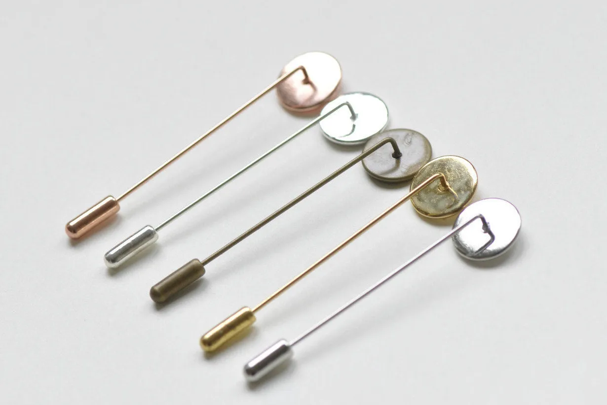 Stick Pin Clutch Brooch 10mm/12mm/14mm/16mm/18mm/20mm Set of 10