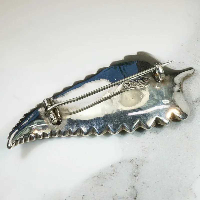 Superb Scottish Pebble Fern Frond Brooch