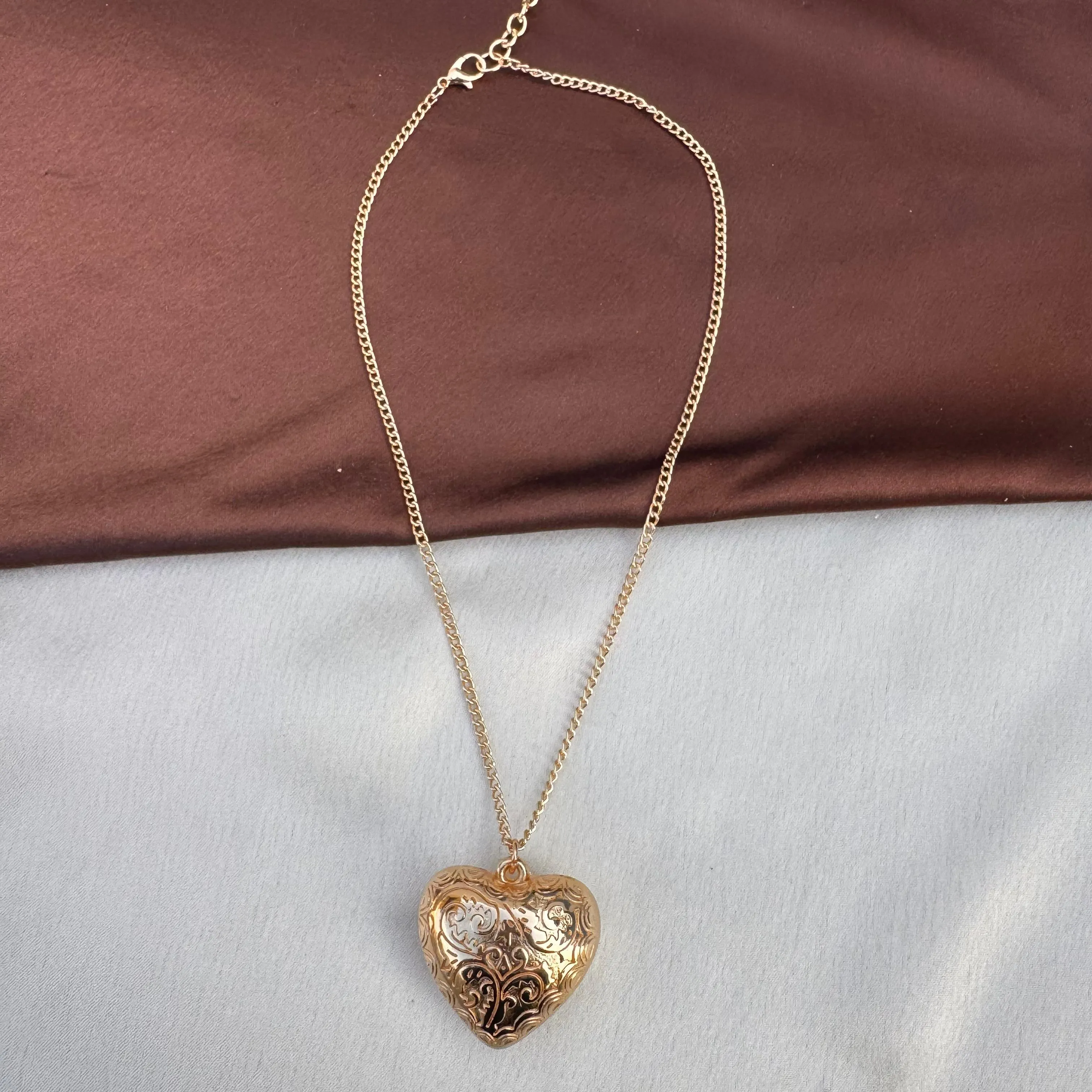 TFC Designer Heart Gold Plated Pendant Necklace