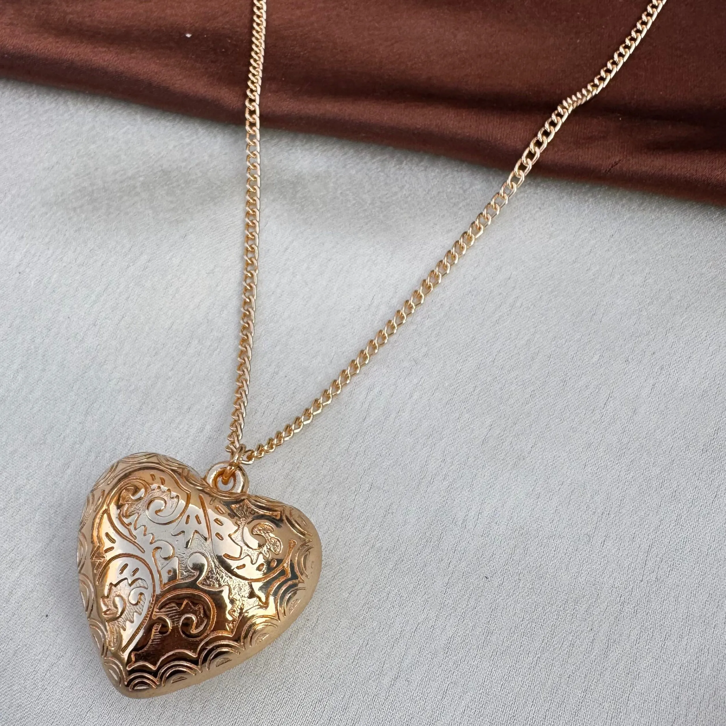 TFC Designer Heart Gold Plated Pendant Necklace
