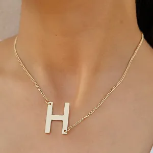 TFC Letter H Gold Plated Pendant Necklace