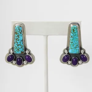 Turquoise and Sugilite Earrings