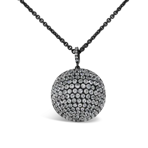 White Sapphire Ball Pendant