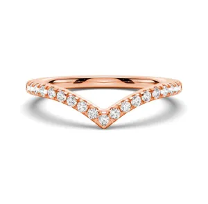 Wishbone Curve CZ Band in 10K Gold