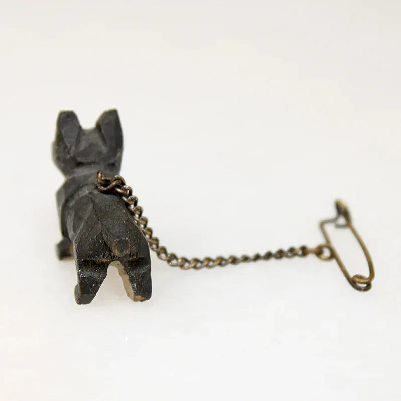 Wooden Boston Terrier Mascot on Pin